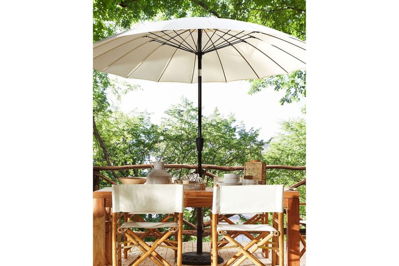 Faenza Parasol 255 cm - Beige/Sort - Hagemøbler - Solbeskyttelse - Parasoller