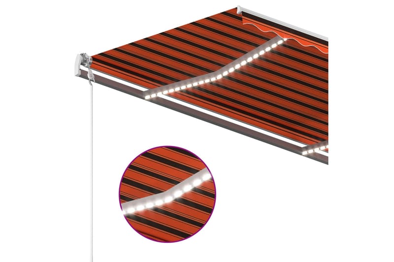 Automatisk markise med LED og vindsensor 3,5x2,5m - Hagemøbler - Solbeskyttelse - Markiser - Balkongmarkise