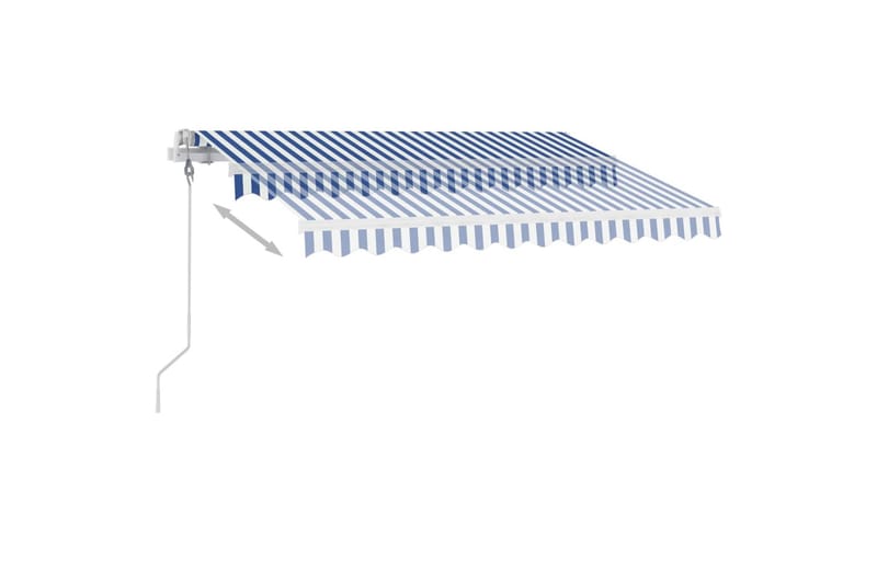 Automatisk markise med LED og vindsensor 300x250 cm - Blå - Hagemøbler - Solbeskyttelse - Markiser - Balkongmarkise