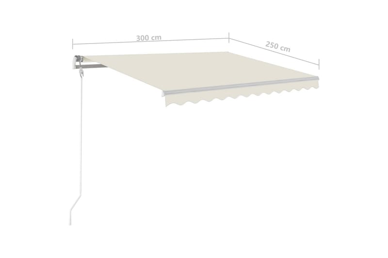 Automatisk markise med LED og vindsensor 300x250 cm kremhvit - Krem - Hagemøbler - Solbeskyttelse - Markiser - Balkongmarkise