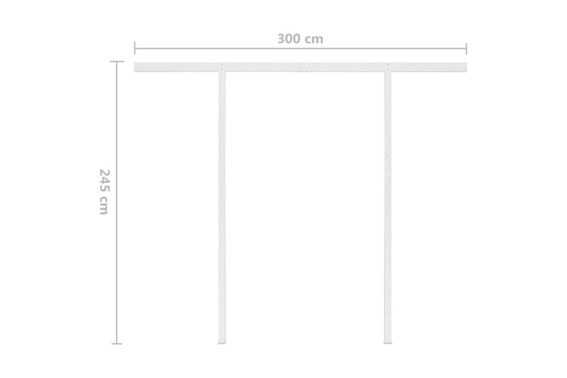 Automatisk markise med LED og vindsensor 3x2,5 cm - Blå - Hagemøbler - Solbeskyttelse - Markiser - Balkongmarkise