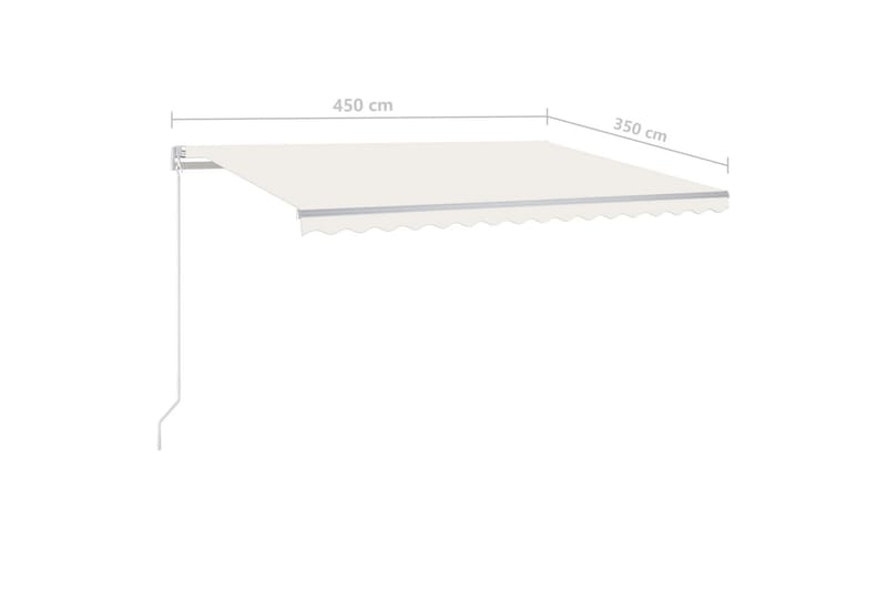 Automatisk markise med vindsensor og LED 4,5x3,5 m - Krem - Hagemøbler - Solbeskyttelse - Markiser - Balkongmarkise