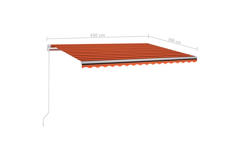 Automatisk markise med vindsensor og LED 450x300cm - Oransj - Hagemøbler - Solbeskyttelse - Markiser - Balkongmarkise