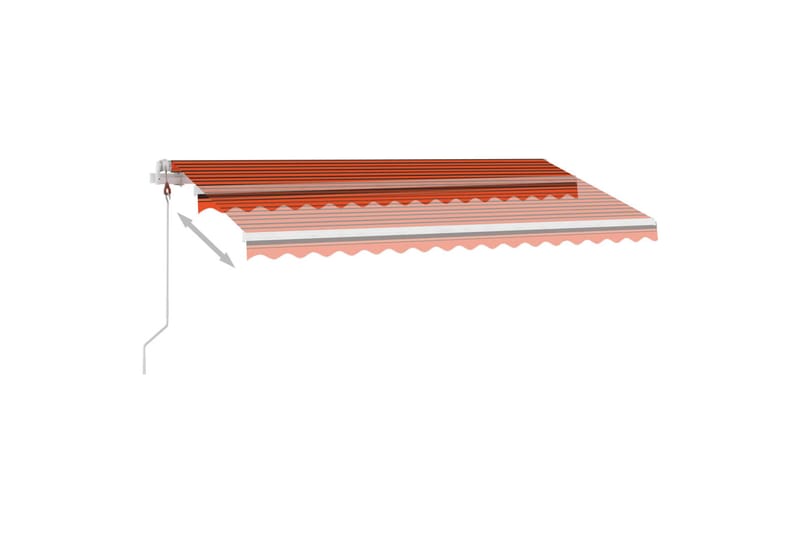 Automatisk markise med vindsensor og LED 450x300cm - Oransj - Hagemøbler - Solbeskyttelse - Markiser - Balkongmarkise