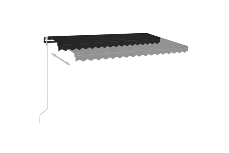 Automatisk markise med vindsensor og LED 450x350 cm antrasit - Antrasittgrå - Hagemøbler - Solbeskyttelse - Markiser - Balkongmarkise