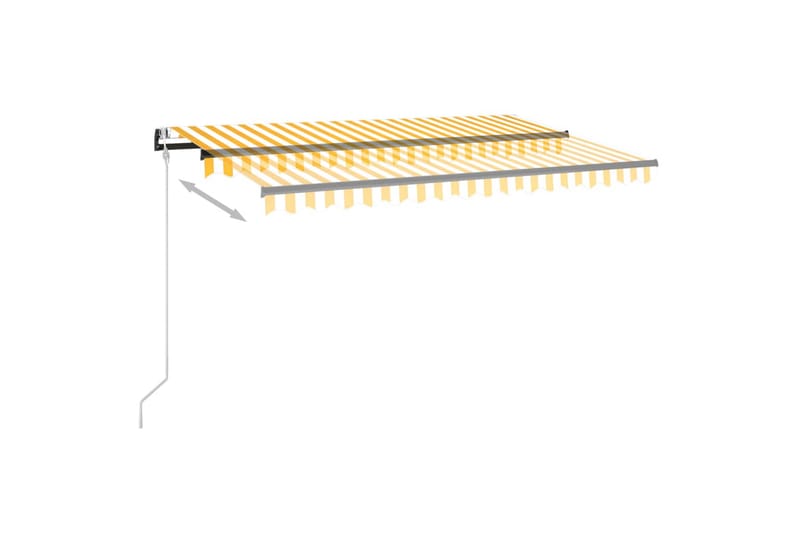 Automatisk markise med vindsensor og LED 450x350 cm gul/hvit - Gul - Hagemøbler - Solbeskyttelse - Markiser - Balkongmarkise