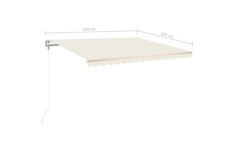 Automatisk markise med vindsensor og LED 450x350 cm kremhvit - Krem - Hagemøbler - Solbeskyttelse - Markiser - Balkongmarkise