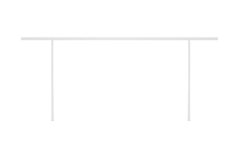Automatisk markise med vindsensor og LED 6x3,5 m kremhvit - Krem - Hagemøbler - Solbeskyttelse - Markiser - Balkongmarkise