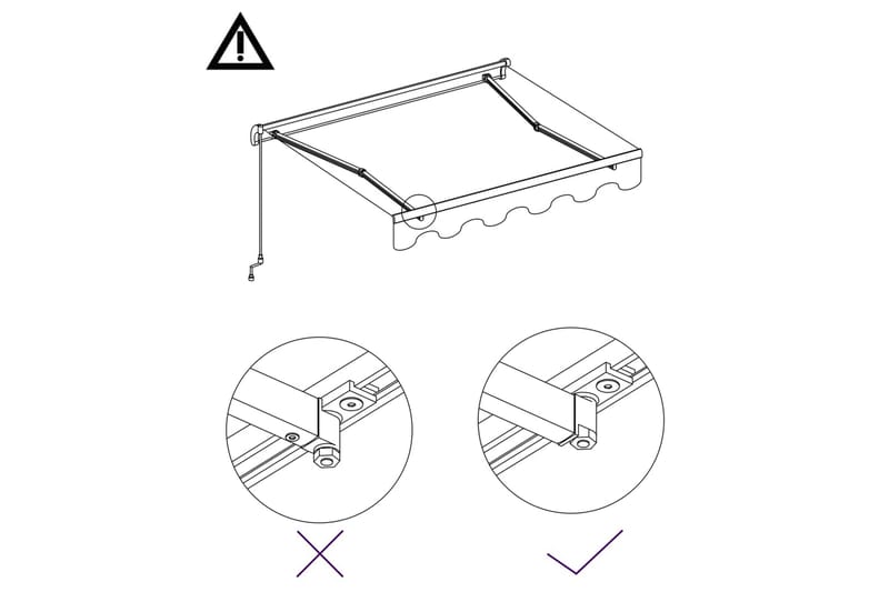 Automatisk uttrekkbar markise 350x250 cm blå & hvit - Hagemøbler - Solbeskyttelse - Markiser - Vindusmarkise