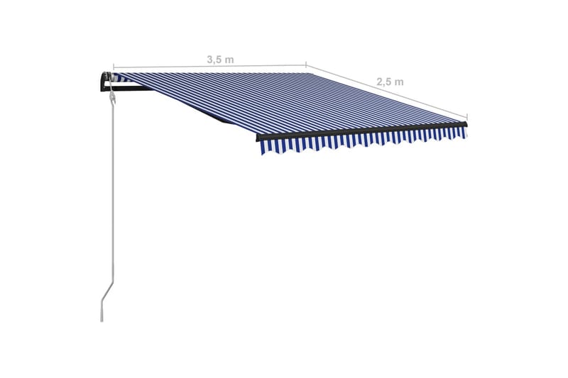 Automatisk uttrekkbar markise 350x250 cm blå & hvit - Hagemøbler - Solbeskyttelse - Markiser - Vindusmarkise