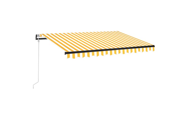 Automatisk uttrekkbar markise 350x250 cm gul og hvit - Gul - Hagemøbler - Solbeskyttelse - Markiser - Balkongmarkise