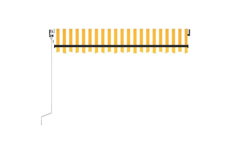 Automatisk uttrekkbar markise 350x250 cm gul og hvit - Gul - Hagemøbler - Solbeskyttelse - Markiser - Balkongmarkise