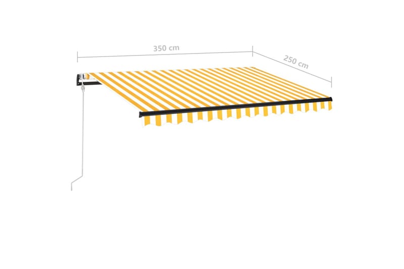 Automatisk uttrekkbar markise 350x250 cm gul og hvit - Gul - Hagemøbler - Solbeskyttelse - Markiser - Balkongmarkise