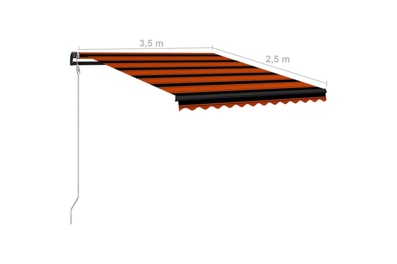 Automatisk uttrekkbar markise 350x250 cm oransje & brun - Hagemøbler - Solbeskyttelse - Markiser - Vindusmarkise