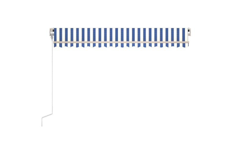 Automatisk uttrekkbar markise 400x350 cm blå og hvit - Blå - Hagemøbler - Solbeskyttelse - Markiser - Balkongmarkise