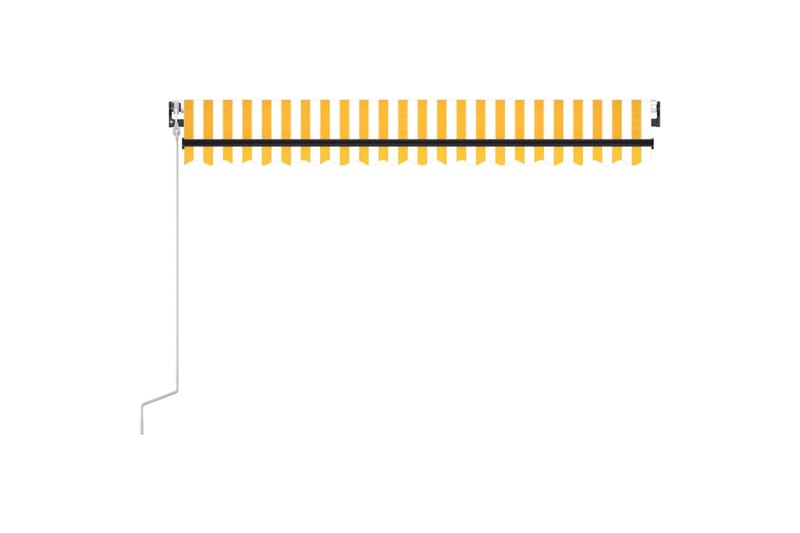 Automatisk uttrekkbar markise 400x350 cm gul og hvit - Gul - Hagemøbler - Solbeskyttelse - Markiser - Balkongmarkise