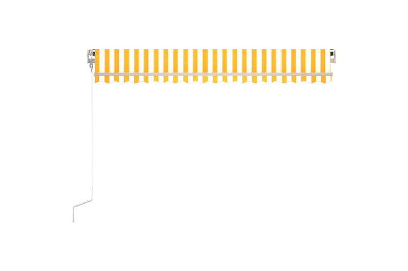 Automatisk uttrekkbar markise 450x300 cm gul og hvit - Gul - Hagemøbler - Solbeskyttelse - Markiser - Balkongmarkise