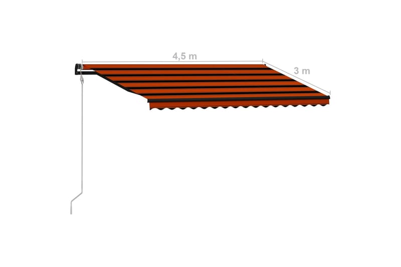 Automatisk uttrekkbar markise 450x300 cm oransje & brun - Hagemøbler - Solbeskyttelse - Markiser - Vindusmarkise