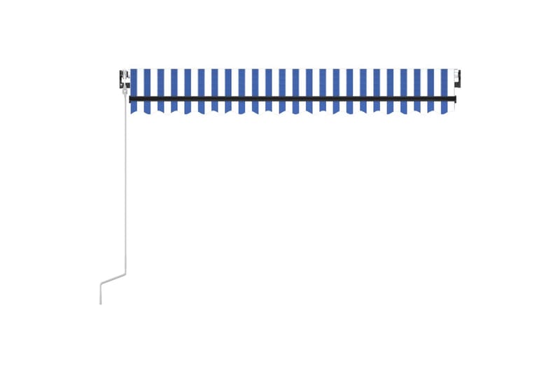 Automatisk uttrekkbar markise 450x350 cm blå og hvit - Blå - Hagemøbler - Solbeskyttelse - Markiser - Balkongmarkise