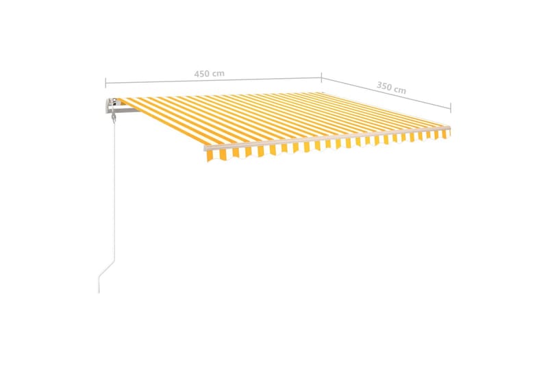 Automatisk uttrekkbar markise 450x350 cm gul og hvit - Gul - Hagemøbler - Solbeskyttelse - Markiser - Balkongmarkise