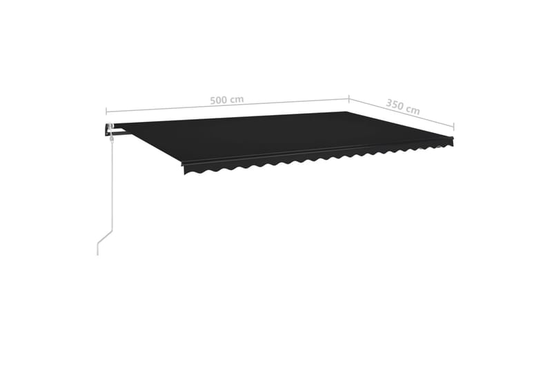 Automatisk uttrekkbar markise 500x350 cm antrasitt - Antrasittgrå - Hagemøbler - Solbeskyttelse - Markiser - Balkongmarkise