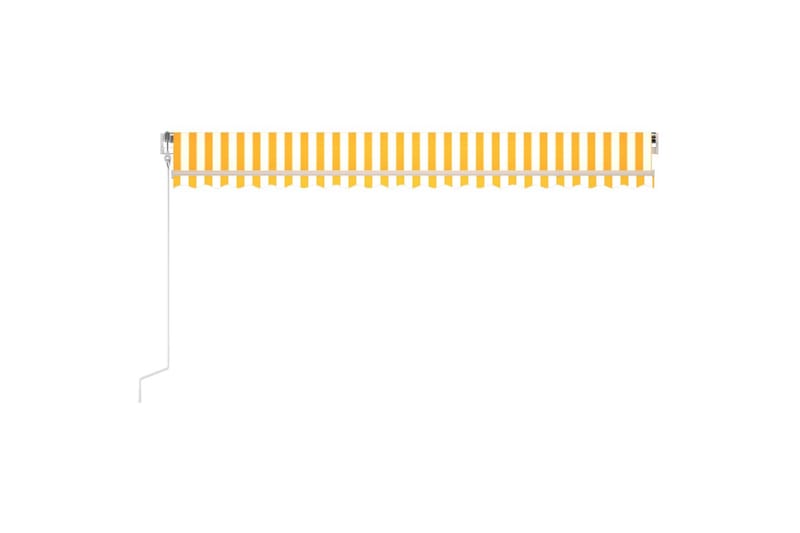 Automatisk uttrekkbar markise 500x350 cm gul og hvit - Gul - Hagemøbler - Solbeskyttelse - Markiser - Balkongmarkise