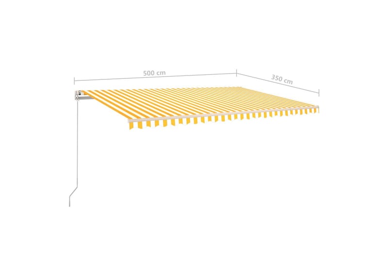 Automatisk uttrekkbar markise 500x350 cm gul og hvit - Gul - Hagemøbler - Solbeskyttelse - Markiser - Balkongmarkise