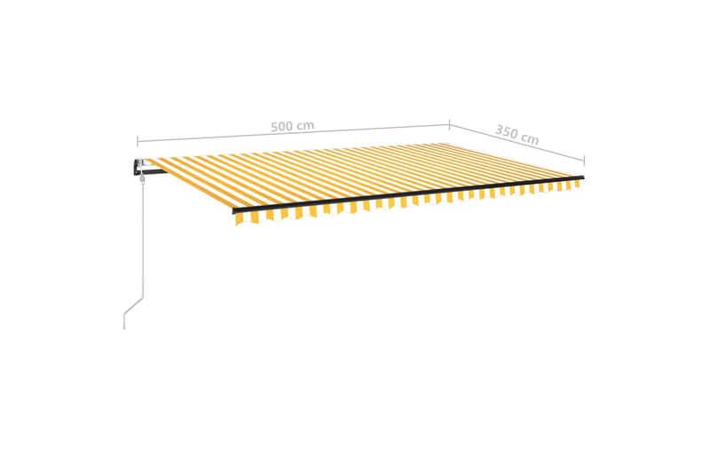 Automatisk uttrekkbar markise 500x350 cm gul og hvit - Gul - Hagemøbler - Solbeskyttelse - Markiser - Balkongmarkise