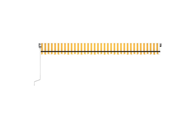 Automatisk uttrekkbar markise 600x350 cm gul og hvit - Gul - Hagemøbler - Solbeskyttelse - Markiser - Balkongmarkise