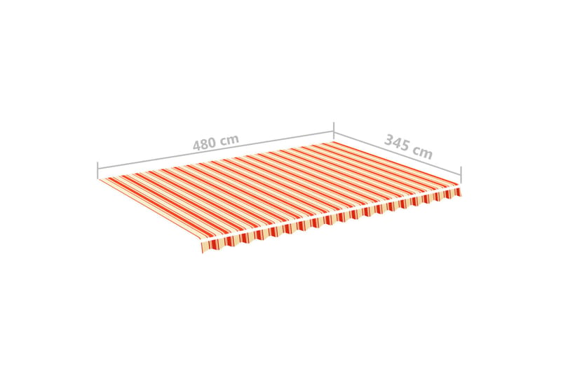 Erstatningsduk for markise gul og oransje 5x3,5 m - Hagemøbler - Solbeskyttelse - Markiser