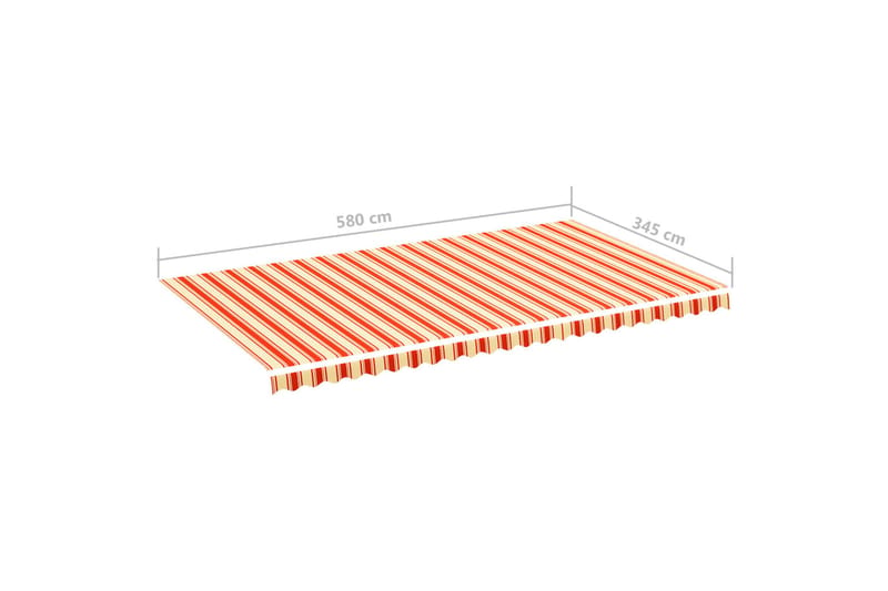 Erstatningsduk for markise gul og oransje 6x3,5 m - Hagemøbler - Solbeskyttelse - Markiser