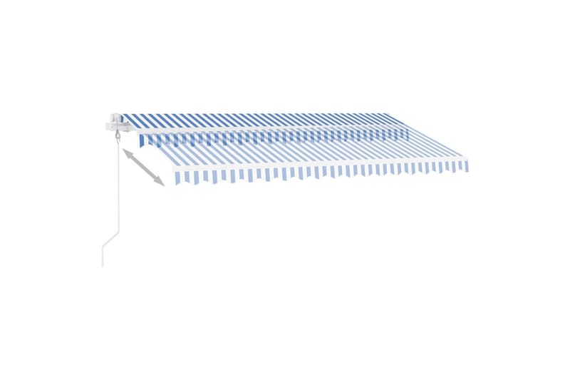 Frittstående automatisk markise 400x300cm blå og hvit - Blå - Hagemøbler - Solbeskyttelse - Markiser - Balkongmarkise