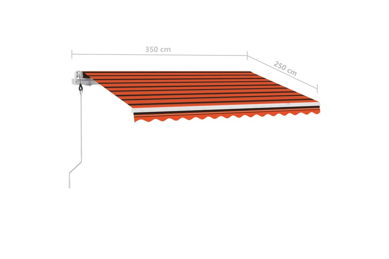 Frittstående manuell uttrekkbar markise 350x250 cm - Oransj - Hagemøbler - Solbeskyttelse - Markiser - Balkongmarkise