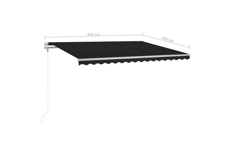 Frittstående manuell uttrekkbar markise 400x300 cm antrasitt - Antrasittgrå - Hagemøbler - Solbeskyttelse - Markiser - Balkongmarkise