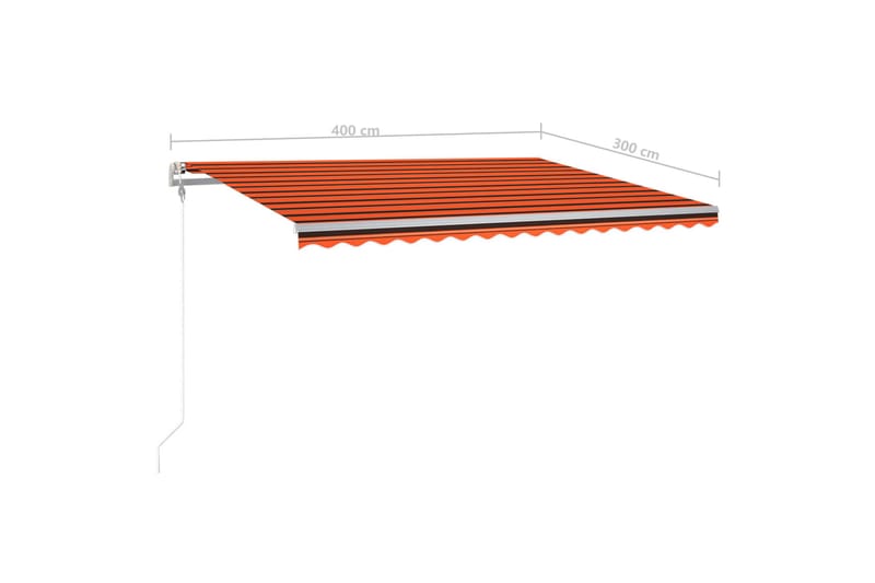 Frittstående manuell uttrekkbar markise 400x300 cm oransje/b - Oransj - Hagemøbler - Solbeskyttelse - Markiser - Balkongmarkise