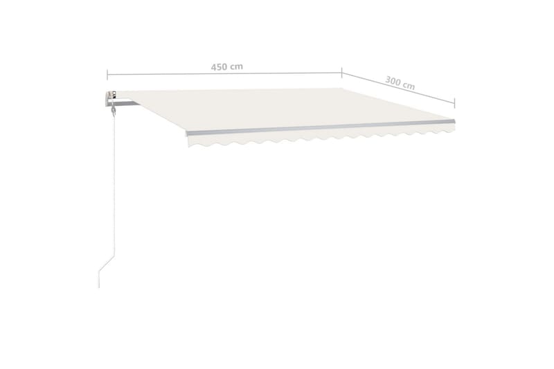 Frittstående manuell uttrekkbar markise 450x300 cm kremhvit - Krem - Hagemøbler - Solbeskyttelse - Markiser - Balkongmarkise