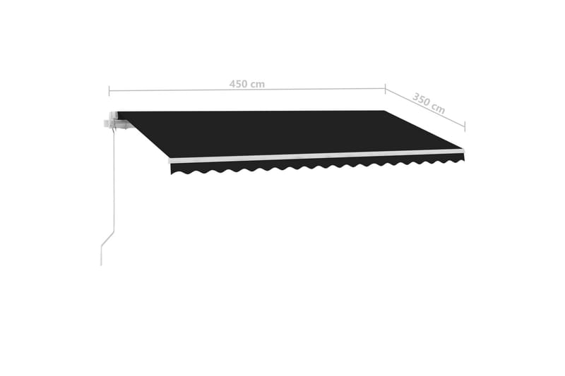 Frittstående manuell uttrekkbar markise 450x350 cm antrasitt - Antrasittgrå - Hagemøbler - Solbeskyttelse - Markiser - Balkongmarkise