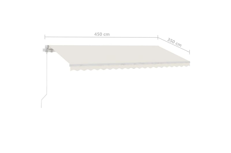 Frittstående manuell uttrekkbar markise 450x350 cm kremhvit - Krem - Hagemøbler - Solbeskyttelse - Markiser - Balkongmarkise