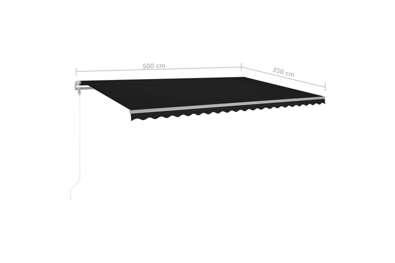 Frittstående manuell uttrekkbar markise 500x350 cm antrasitt - Antrasittgrå - Hagemøbler - Solbeskyttelse - Markiser - Balkongmarkise