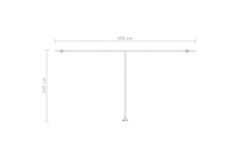 Frittstående manuell uttrekkbar markise 600x350 cm antrasitt - Antrasittgrå - Hagemøbler - Solbeskyttelse - Markiser - Balkongmarkise