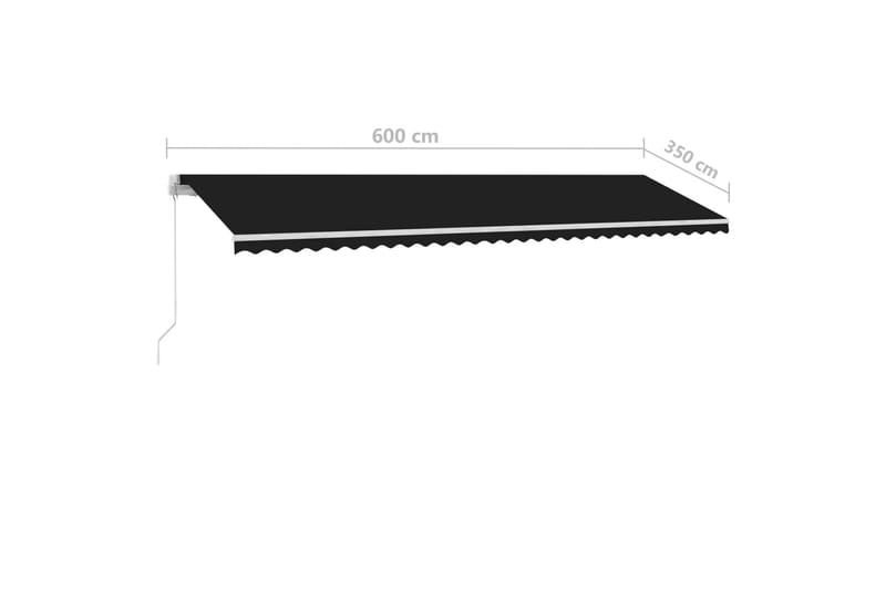 Frittstående manuell uttrekkbar markise 600x350 cm antrasitt - Antrasittgrå - Hagemøbler - Solbeskyttelse - Markiser - Balkongmarkise