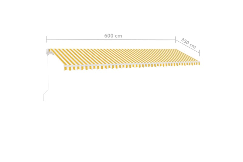 Frittstående manuell uttrekkbar markise 600x350 cm - Gul - Hagemøbler - Solbeskyttelse - Markiser - Balkongmarkise