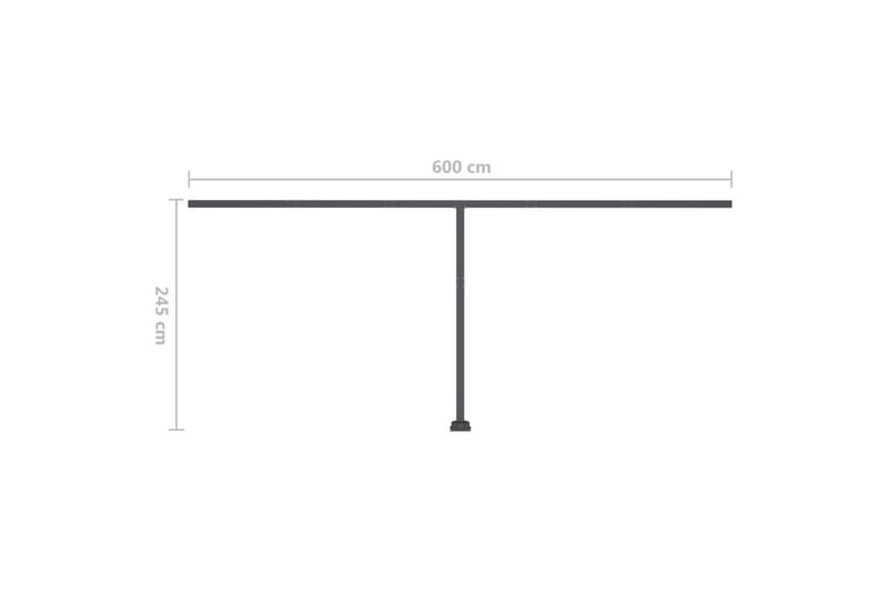 Frittstående manuell uttrekkbar markise 600x350 cm gul/hvit - Gul - Hagemøbler - Solbeskyttelse - Markiser - Balkongmarkise