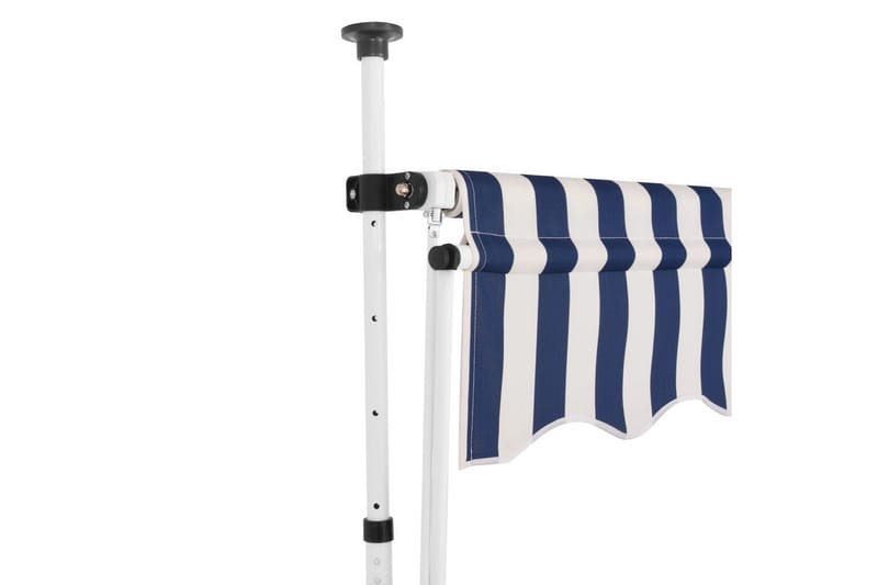 Manuell uttrekkbar markise 150 cm blå og hvite striper - Vindusmarkise - Markiser - Solbeskyttelse vindu