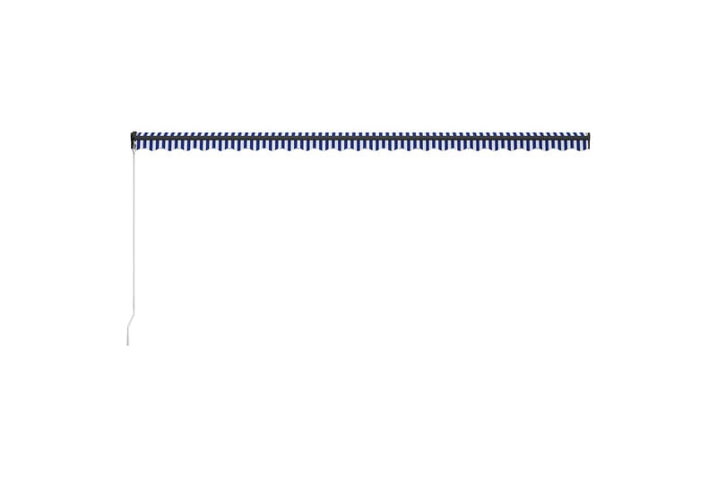 Manuell uttrekkbar markise 600x300 cm blå & hvit - Hagemøbler - Solbeskyttelse - Markiser - Vindusmarkise