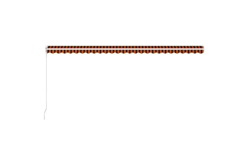 Manuell uttrekkbar markise 600x300 cm oransje og brun - Balkongmarkise - Markiser - Terrassemarkise