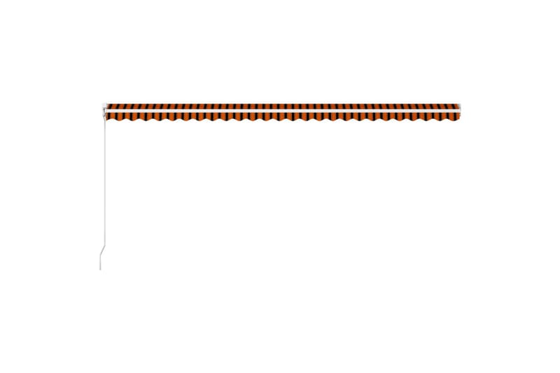 Manuell uttrekkbar markise 600x300 cm oransje og brun - Hagemøbler - Solbeskyttelse - Markiser - Balkongmarkise
