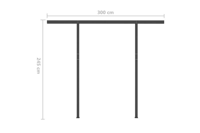 Manuell uttrekkbar markise med LED 3,5x2,5 m kremhvit - Hagemøbler - Solbeskyttelse - Markiser - Balkongmarkise