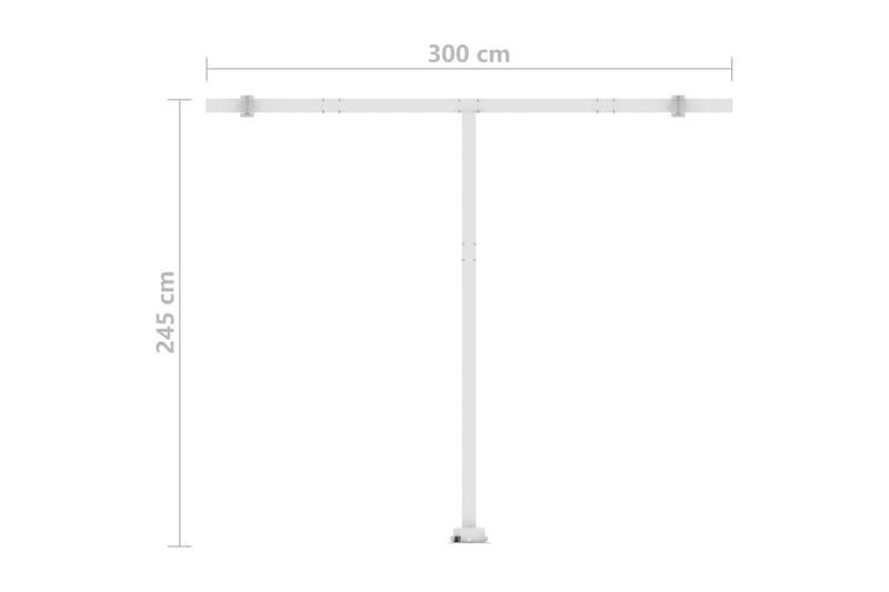 Manuell uttrekkbar markise med LED 300x250 cm gul og hvit - Gul - Hagemøbler - Solbeskyttelse - Markiser - Balkongmarkise