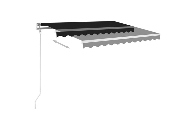 Manuell uttrekkbar markise med LED 350x250 cm antrasitt - Antrasittgrå - Balkongmarkise - Markiser - Terrassemarkise